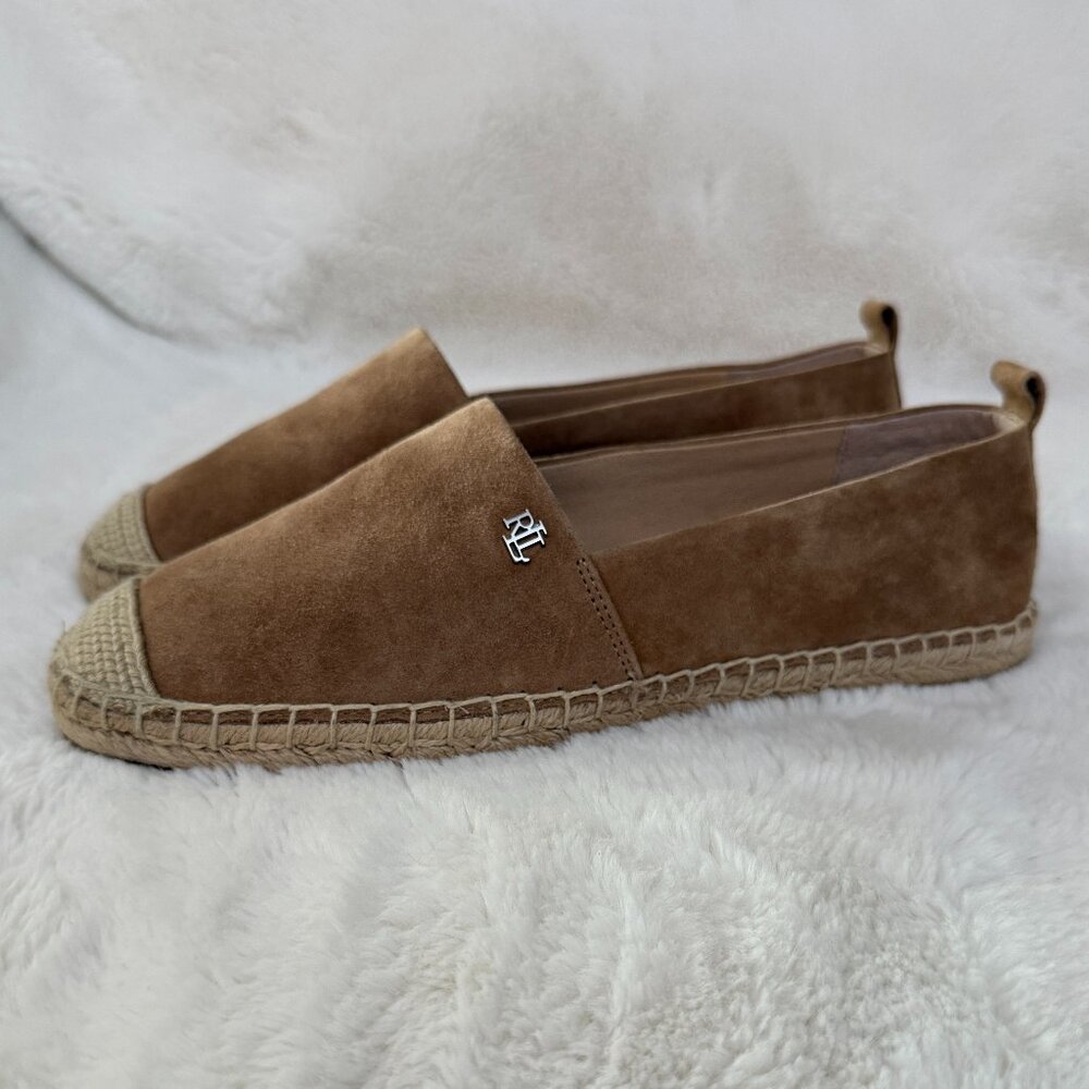 Lauren Ralph Lauren Cameryn III Chestnut Suede Espadrille size:7.5 - Picture 1 of 12
